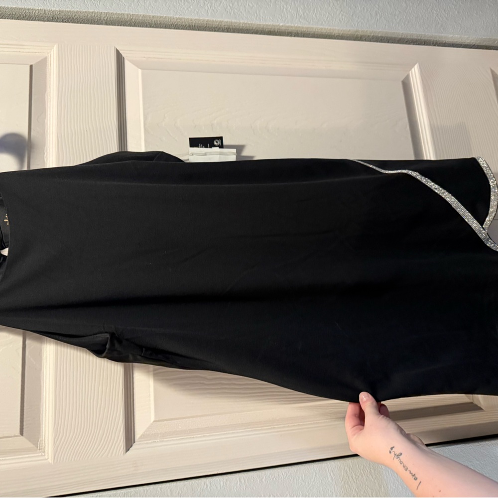 Elegant Black Dress with Silver Accents